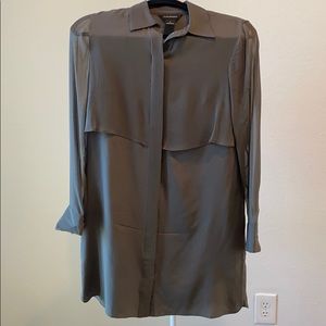 Club Monaco button down dress in green.